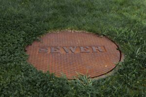 clearing a clogged sewer line