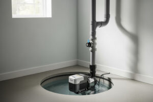 sump pump in a basement