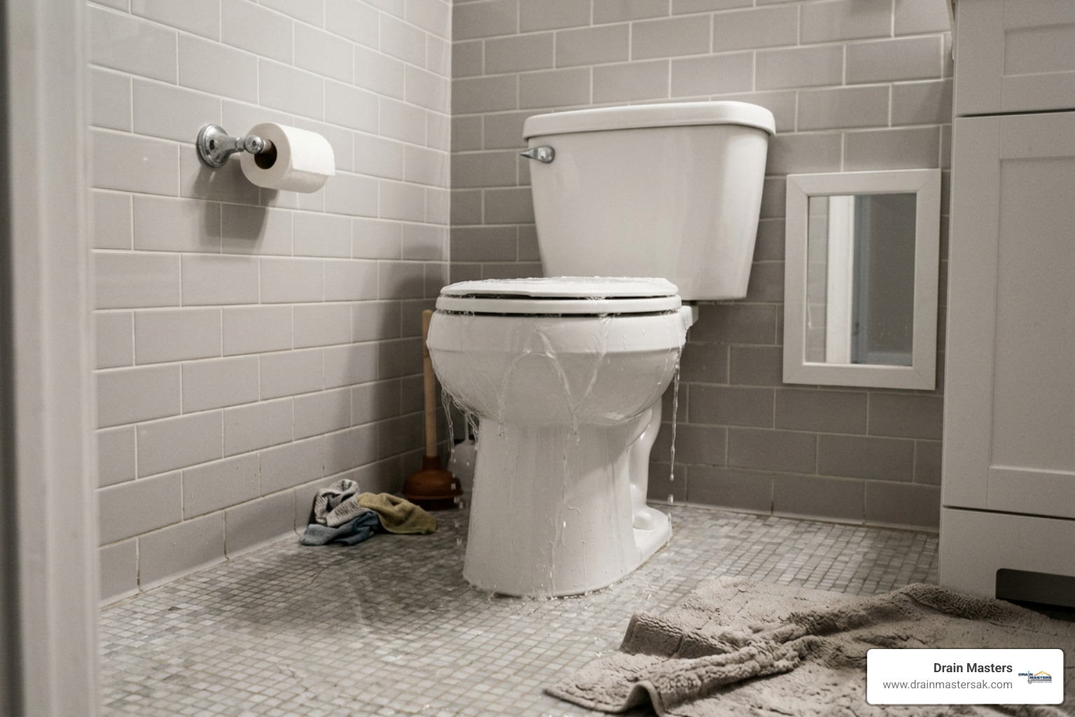 overflowing residential toilet