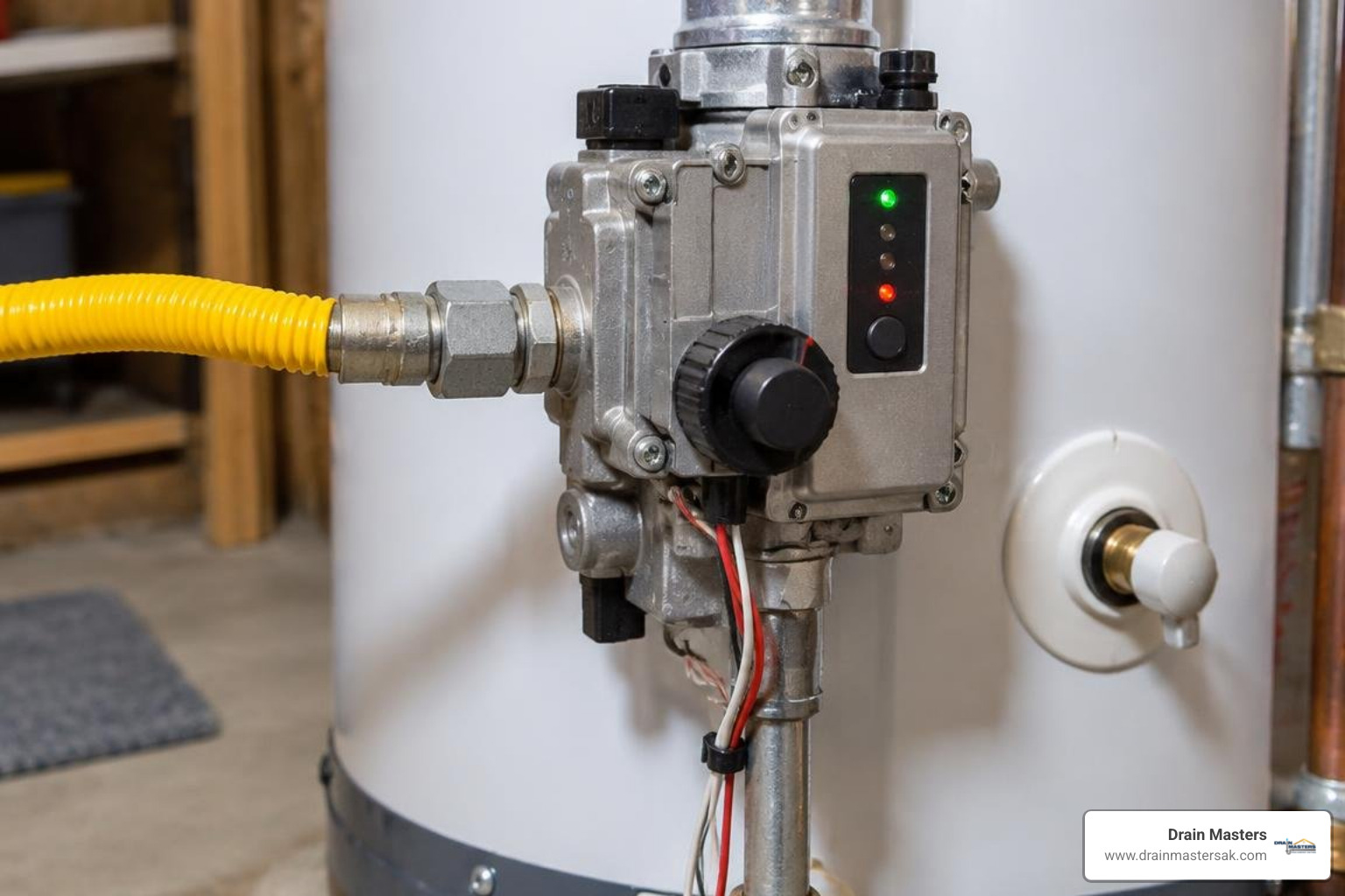 Gas control valve status light showing diagnostic blink codes